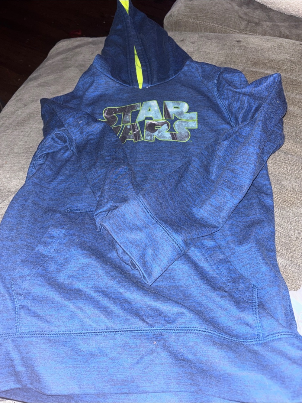 Star Wars Youth Navy Blue Hoodie with Neon Accent L (10-12)